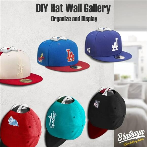 Hat Hangers for Wall Adhesive Hooks Hat Rack Baseball Trucker Cap Holder - Picture 2 of 7